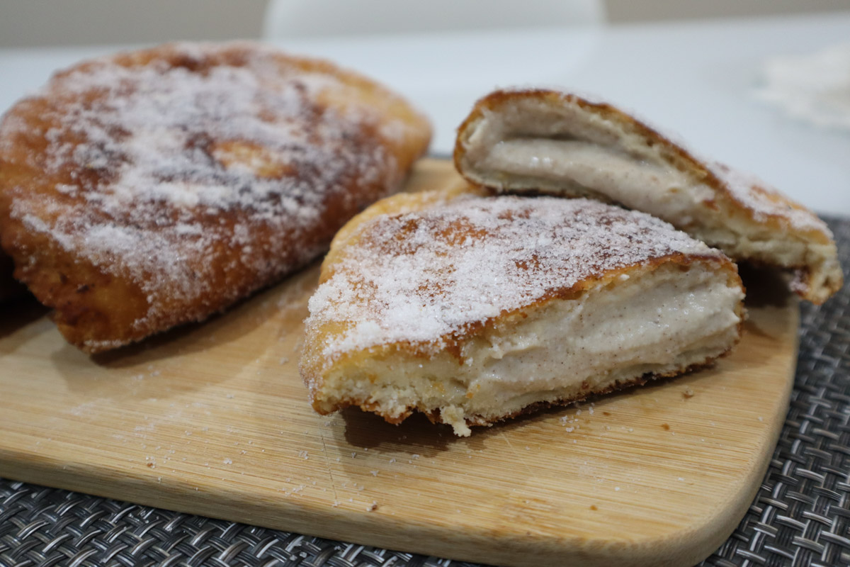 Raviole di ricotta siciliane, foto in primo piano.